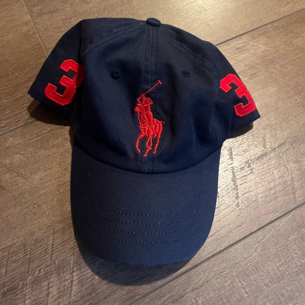 Polo Ralph Lauren Hat Cap Big Pony Red Blue Strap Back Adjustable #3